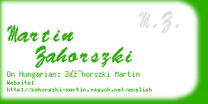 martin zahorszki business card